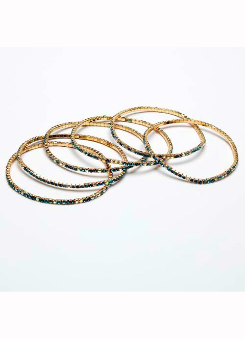 Eliza Gracious Crystal Encrusted Six Strand Stretch Bracelet